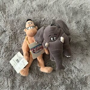 NWT Vintage Disney Beanie Baby George if the Jungle Set of Two